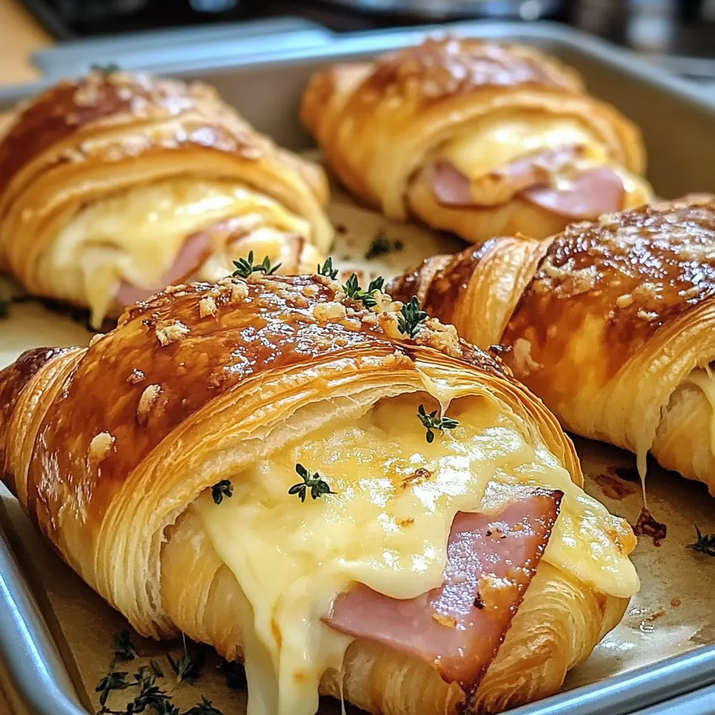 Baked Ham and Cheese Croissants