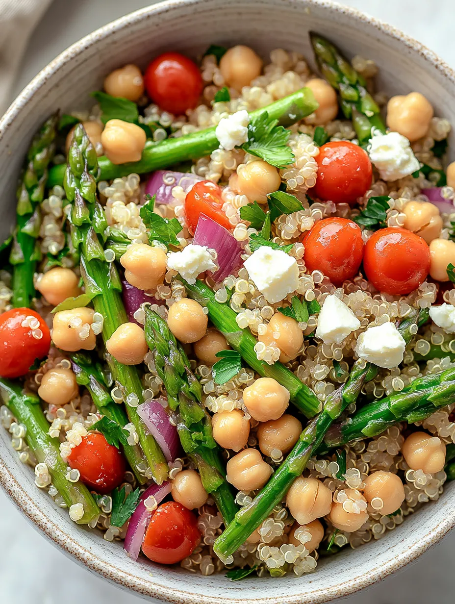 Asparagus Chickpea Quinoa Salad