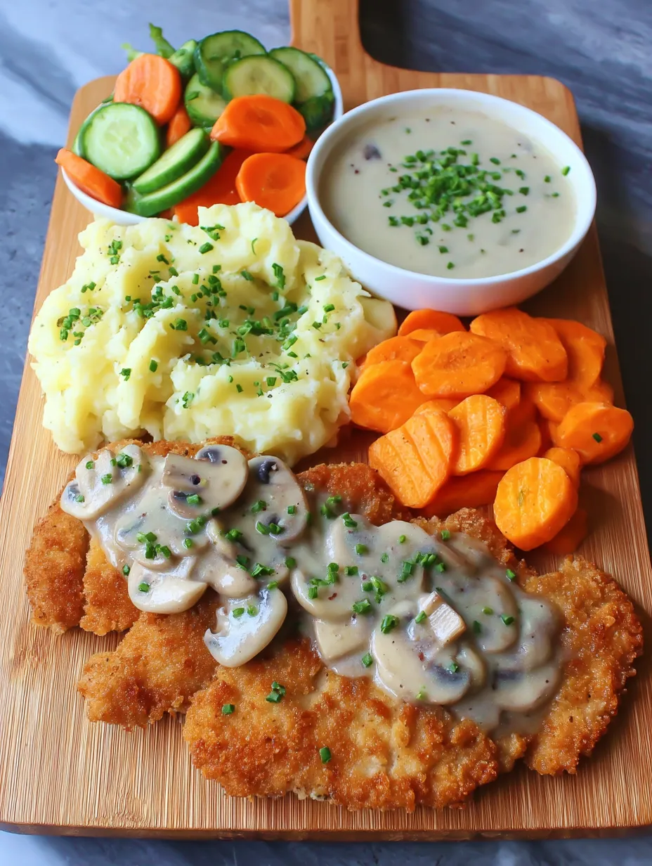 Rahmschnitzel (Creamy Mushroom Schnitzel)