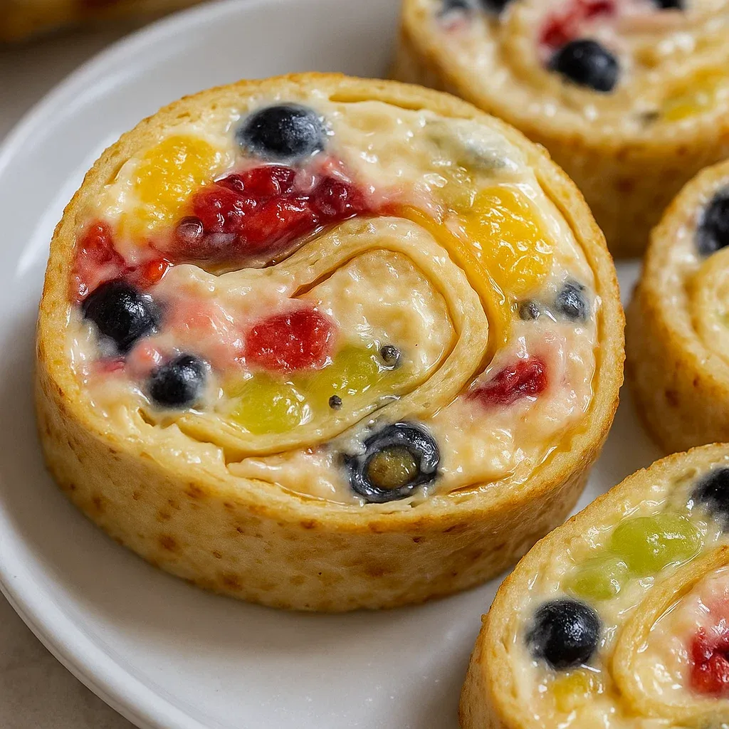 Cheesecake Fruit Salad Roll Ups