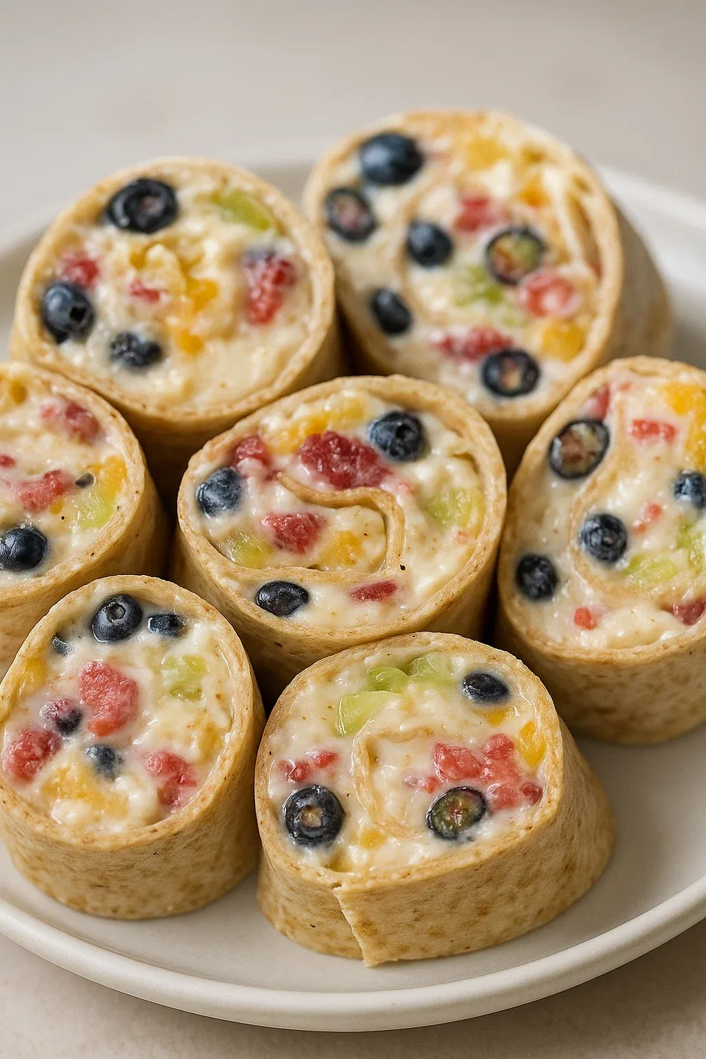 Cheesecake Fruit Salad Roll Ups