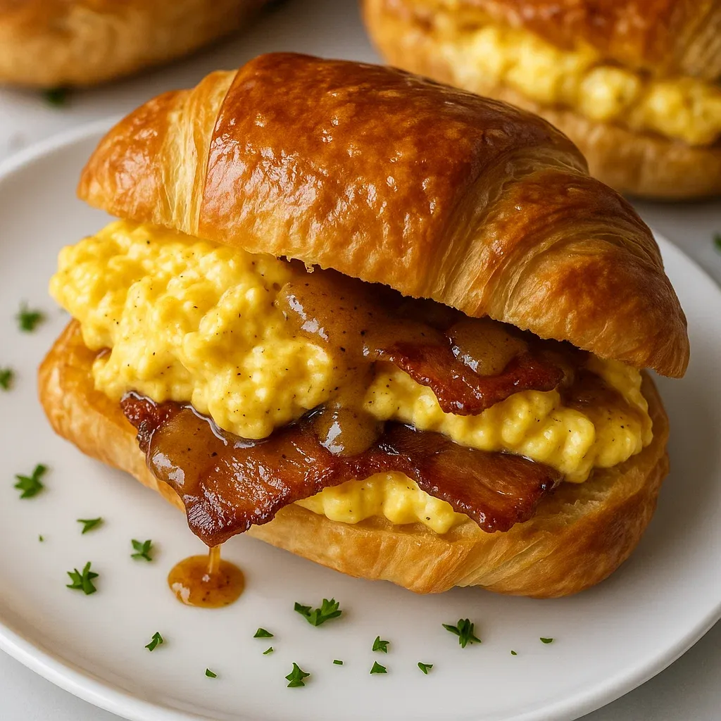 Killer Maple Mustard Croissant Breakfast Sandwiches
