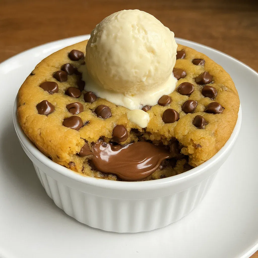 Deep Dish Cookie Pie for Two with Nutella