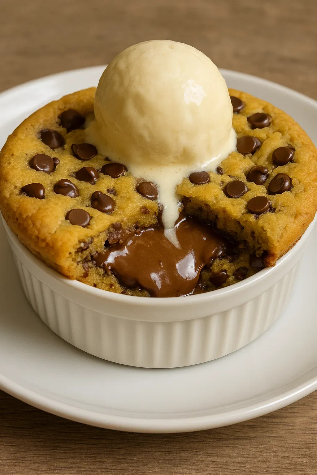 Deep Dish Cookie Pie for Two with Nutella