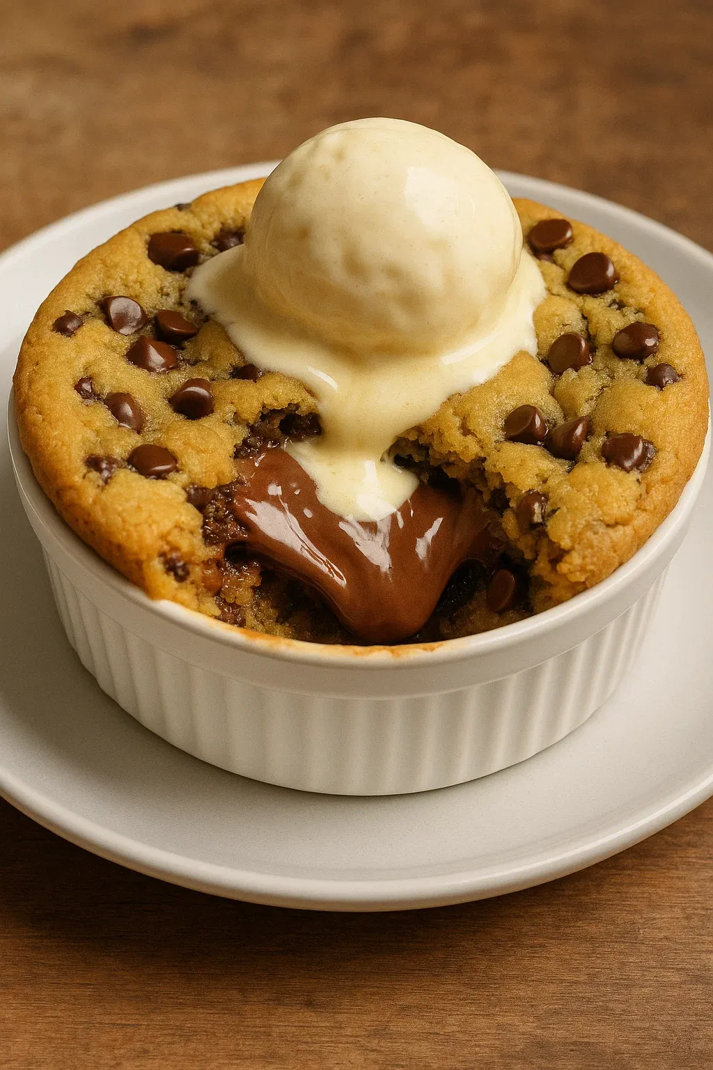 Deep Dish Cookie Pie for Two with Nutella