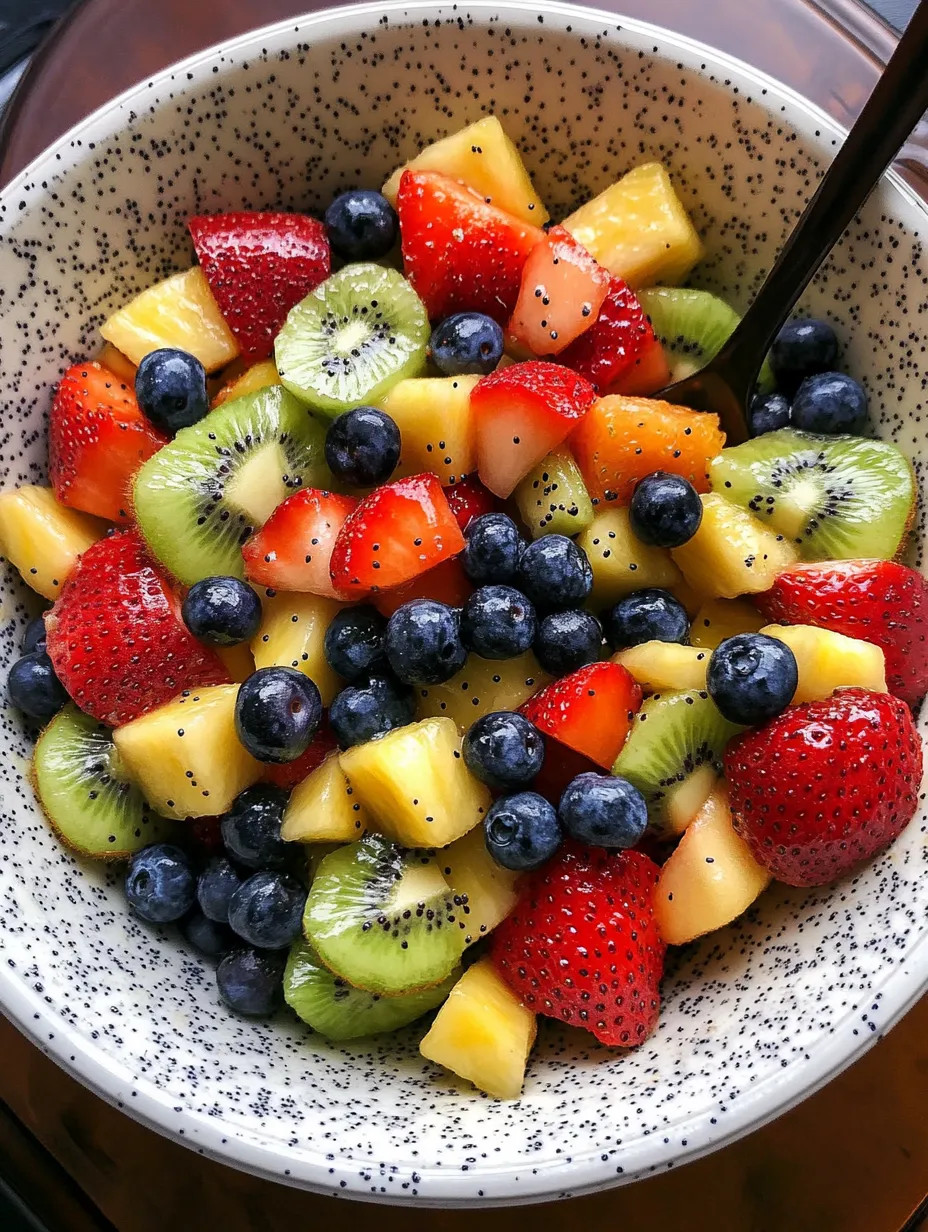Fruit Salad with Honey-Lime Poppy Seed Dressing