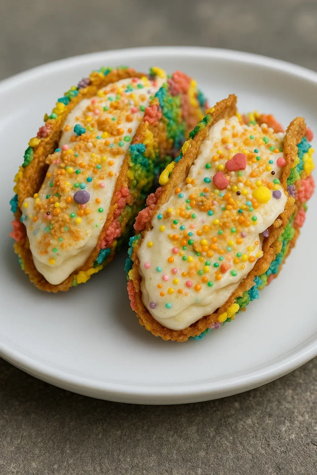 Fruity Pebbles Cheesecake Tacos