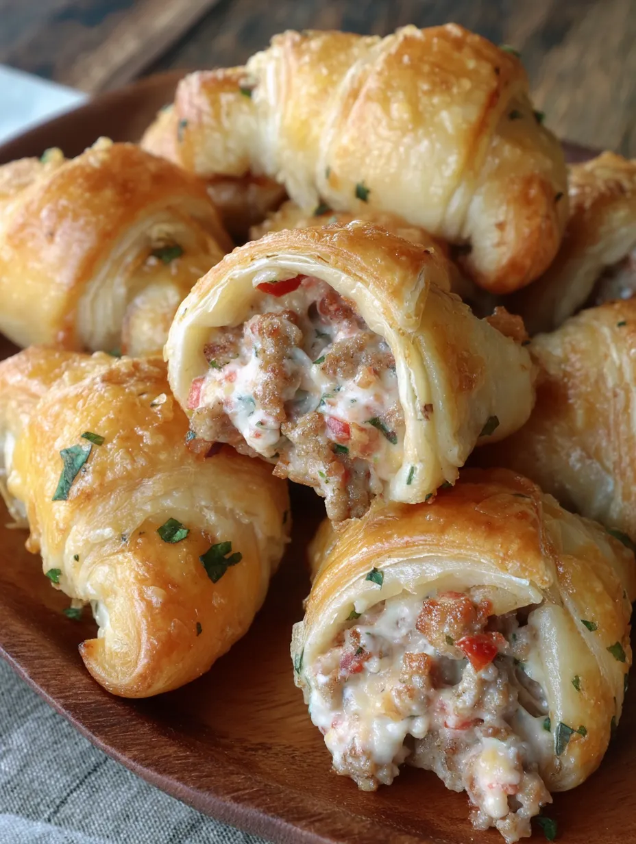 Sausage, Rotel & Cream Cheese Crescent Rolls