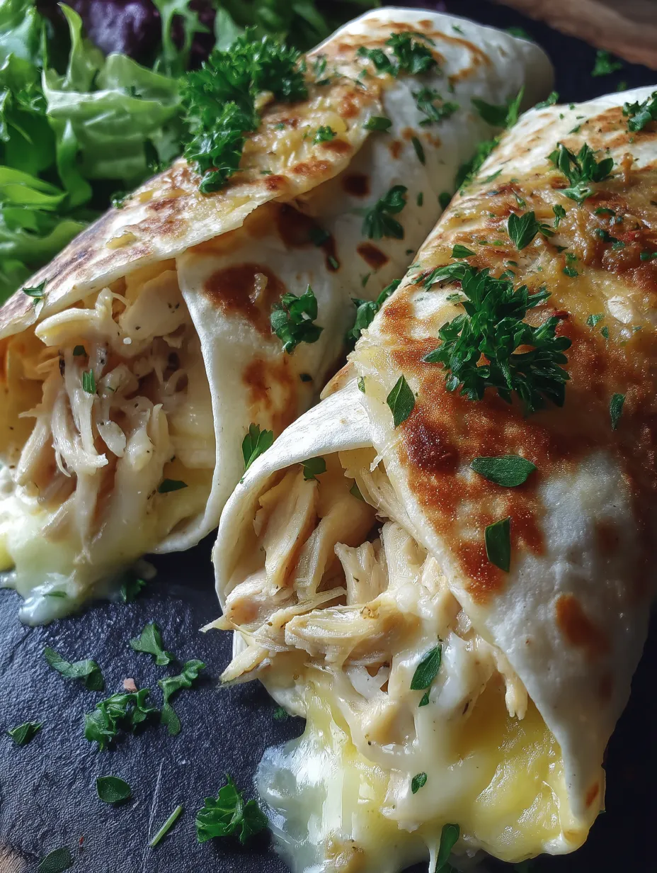 Cheesy Garlic Chicken Wraps Recipe