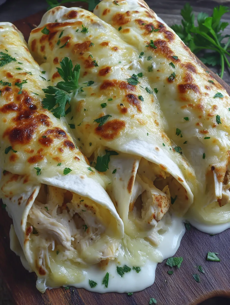 Cheesy Garlic Chicken Wraps Recipe