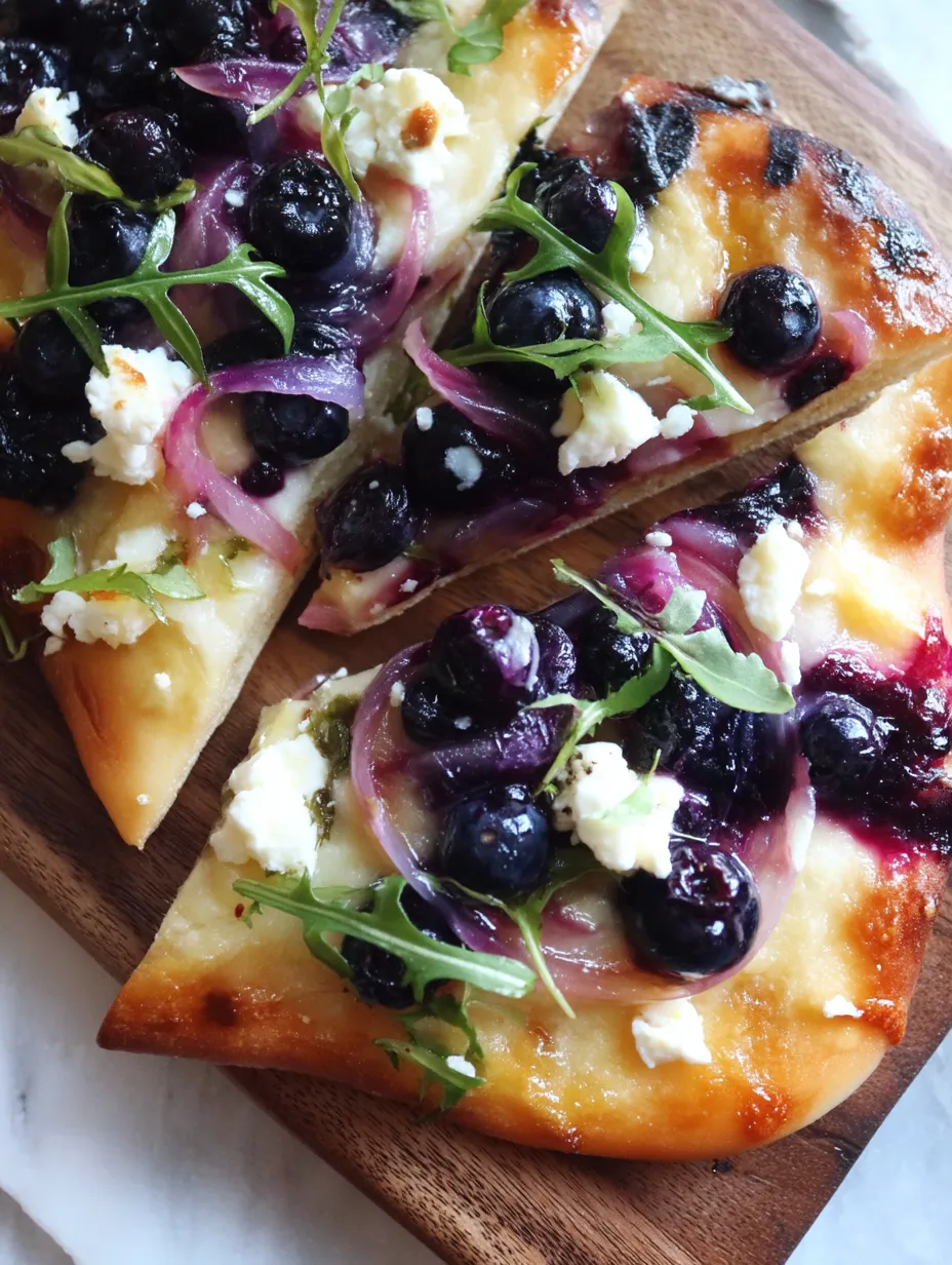 Blueberry, Feta and Honey-Caramelized Onion Naan Pizza
