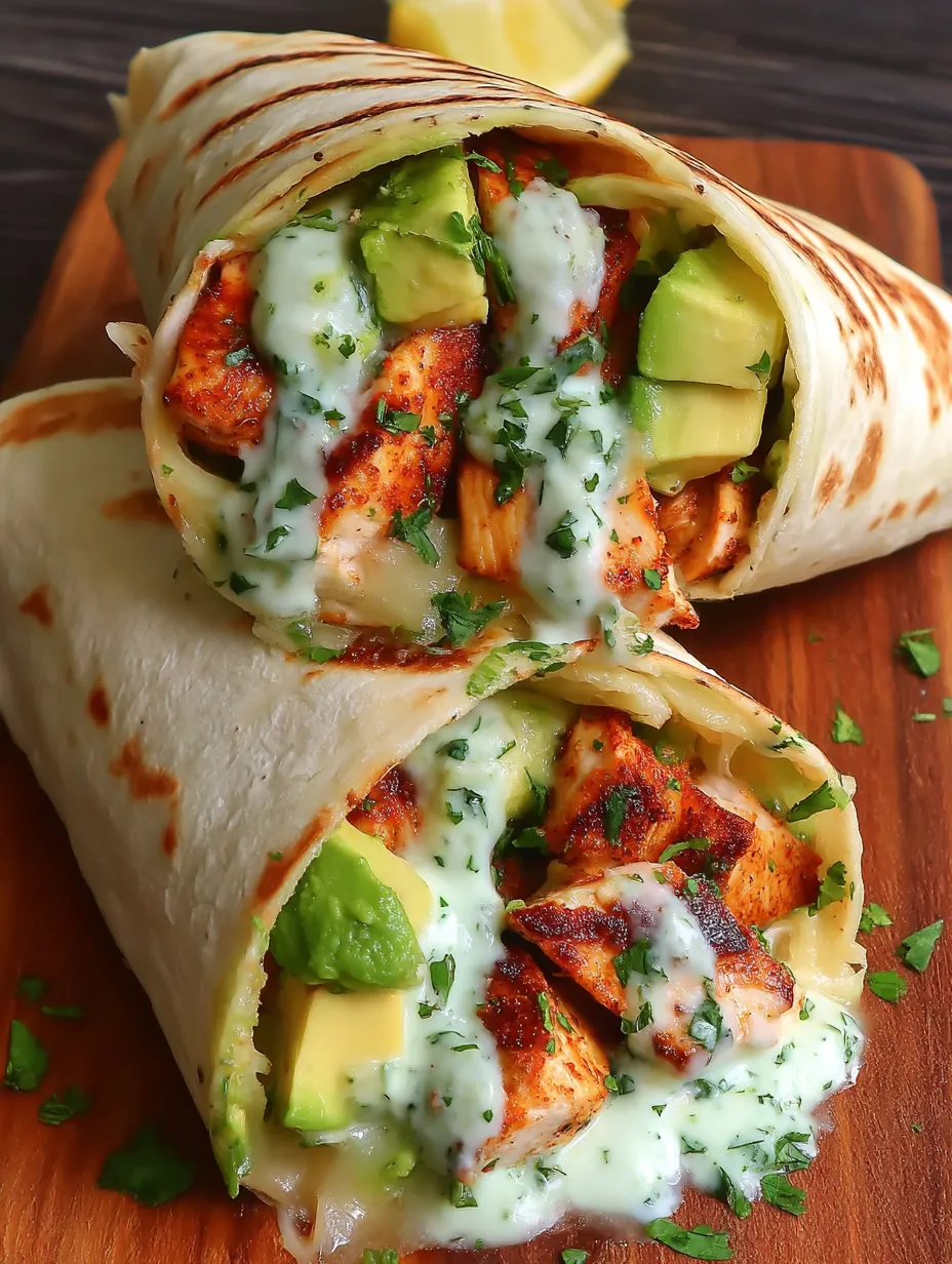 Chicken and Avocado Ranch Burritos