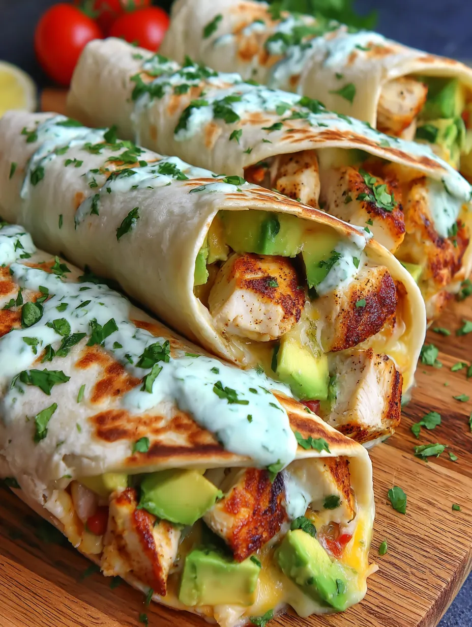 Chicken and Avocado Ranch Burritos