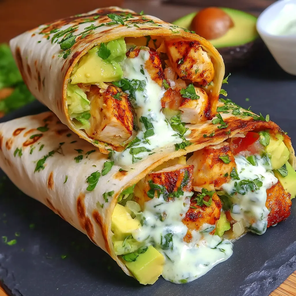 Chicken and Avocado Ranch Burritos