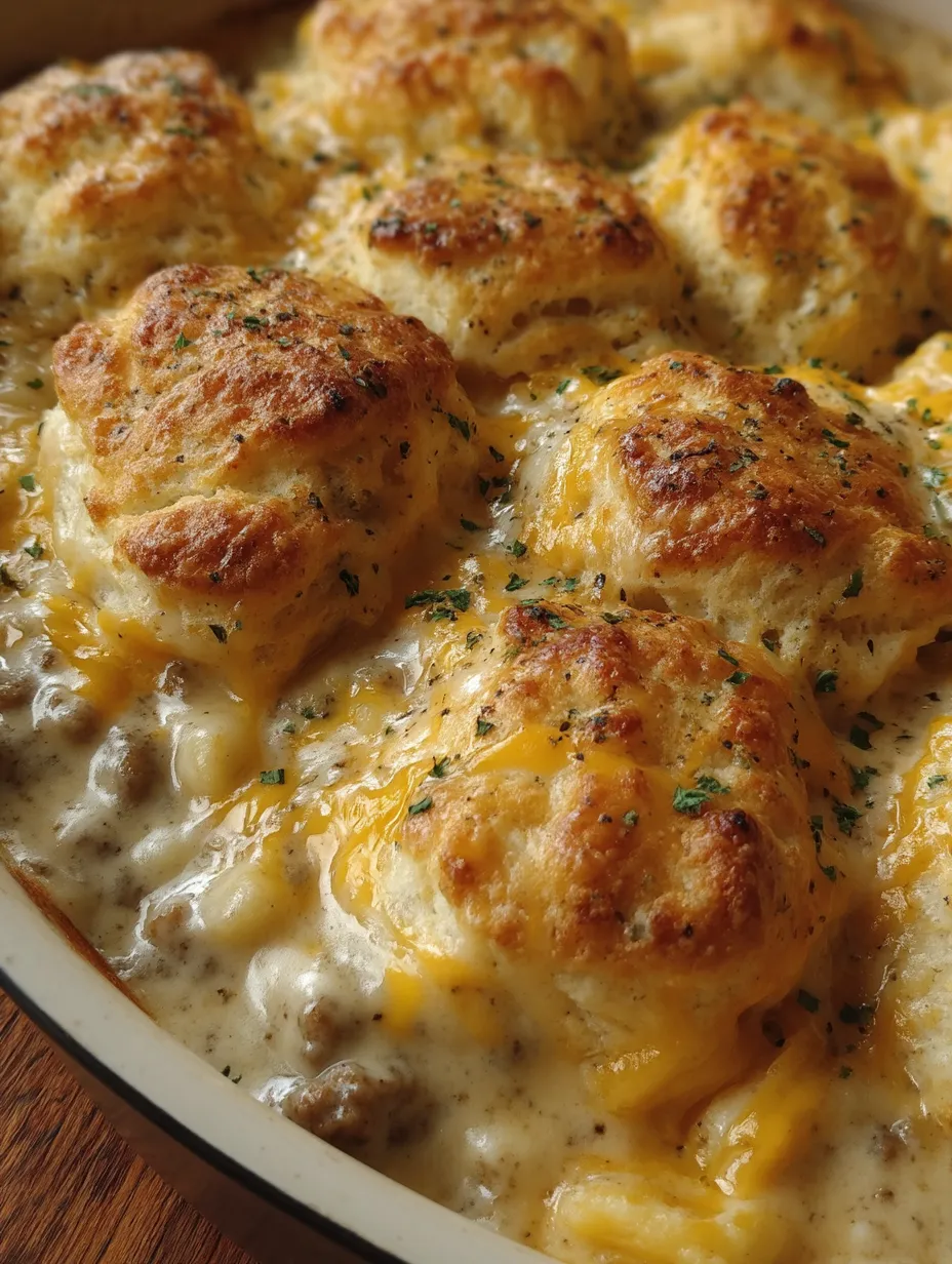 Biscuits & Gravy Hashbrown Casserole