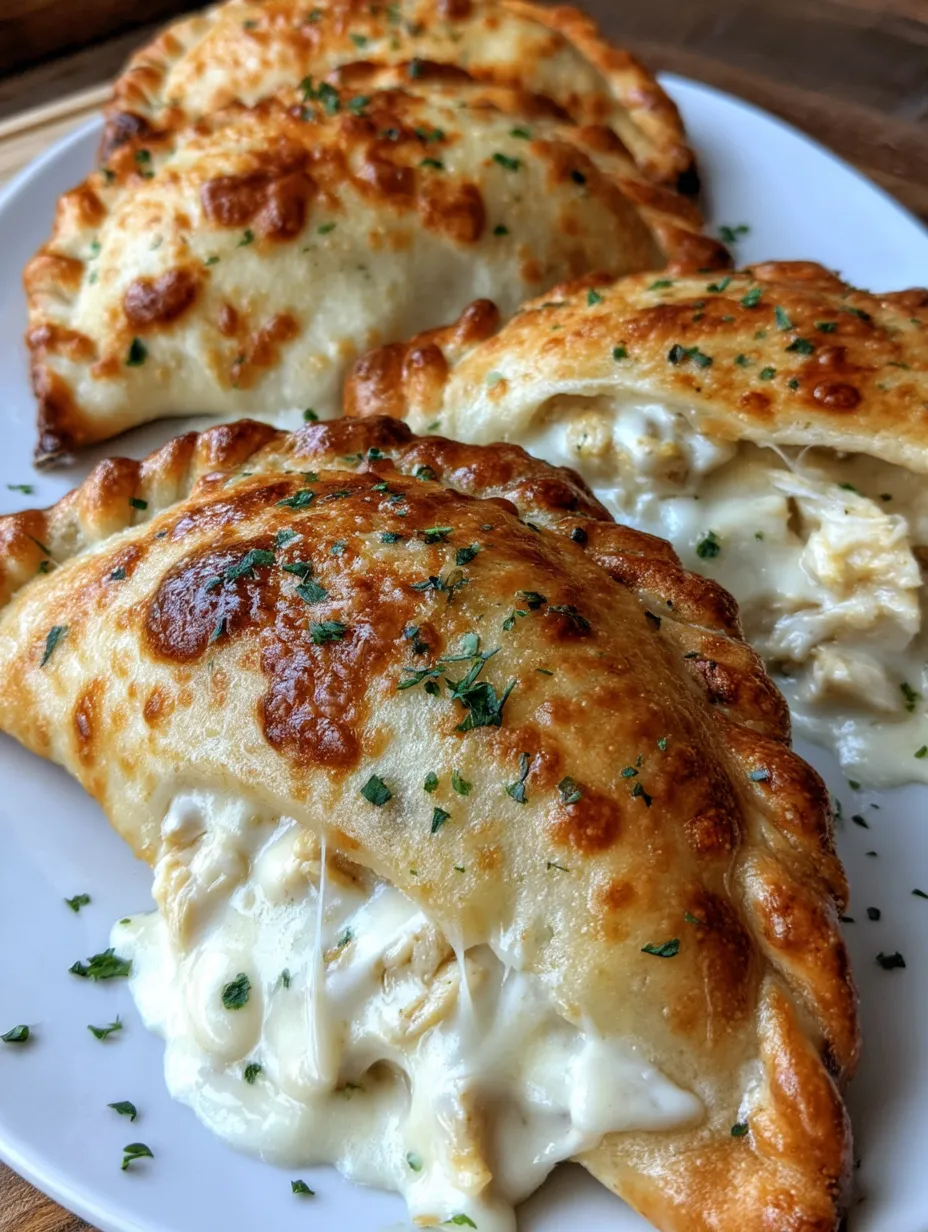 Chicken Alfredo Air Fryer Calzones