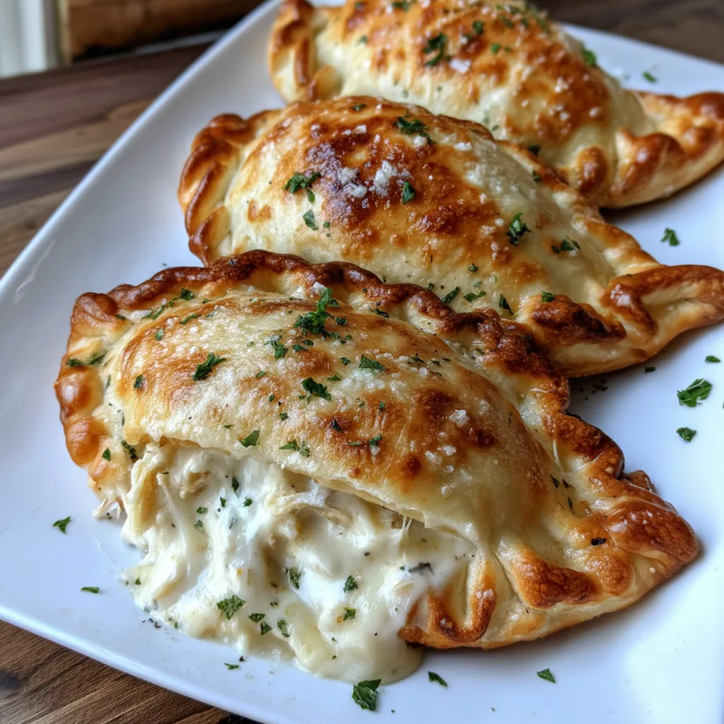 Chicken Alfredo Air Fryer Calzones