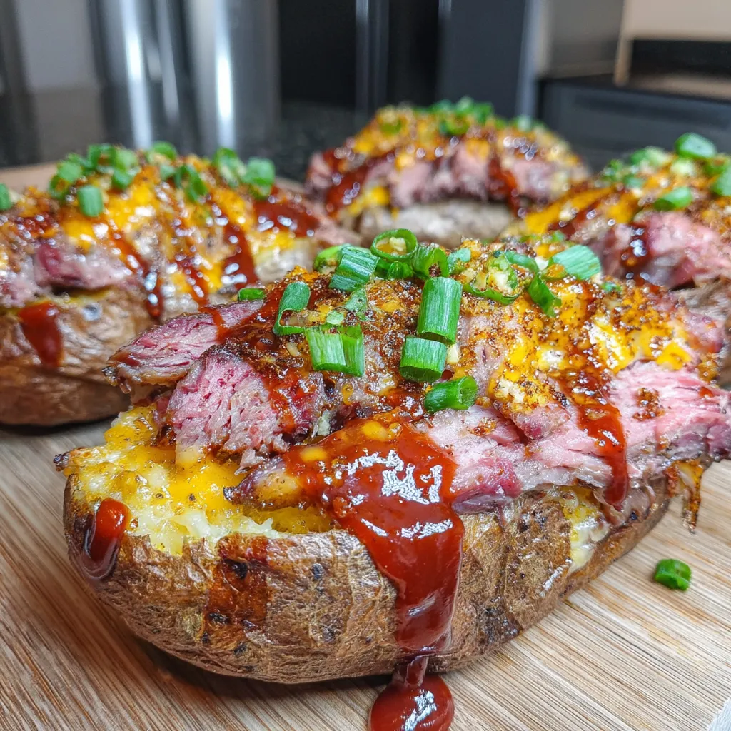 Brisket Loaded Twice Baked Potatoes