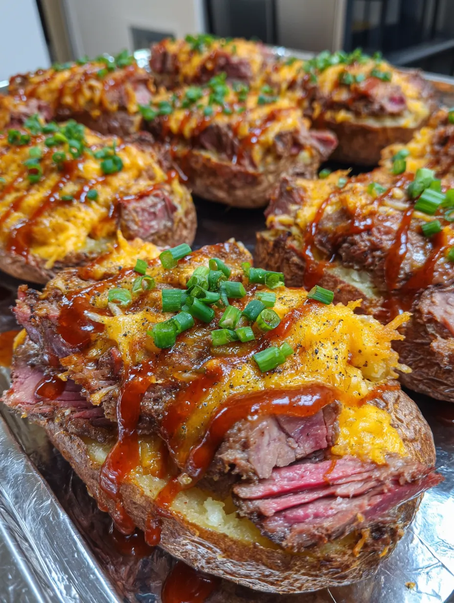 Brisket Loaded Twice Baked Potatoes