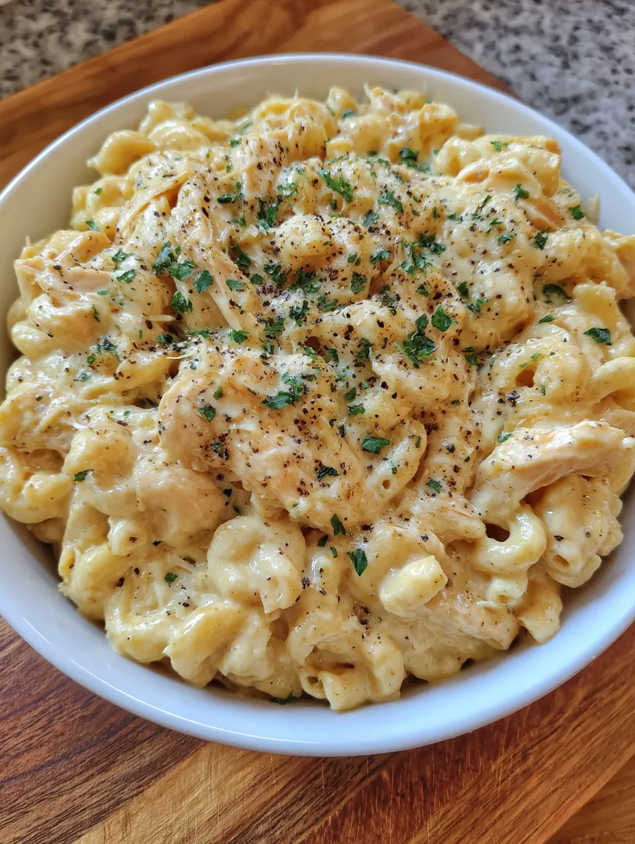 Parmesan Garlic Chicken Mac and Cheese