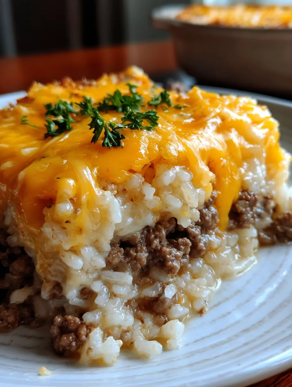 Cheesy Ground Beef Rice Casserole
