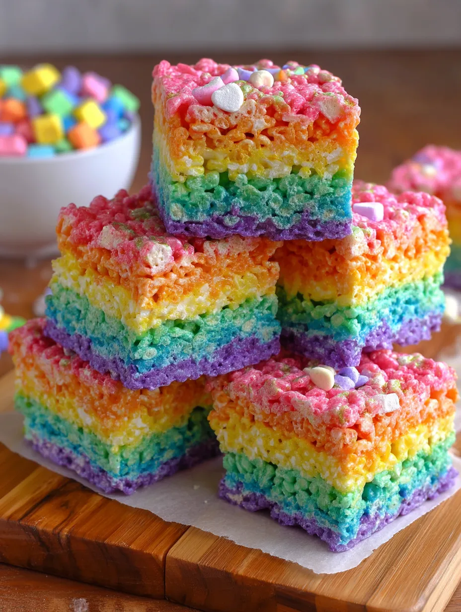 Rainbow Rice Krispie Treats