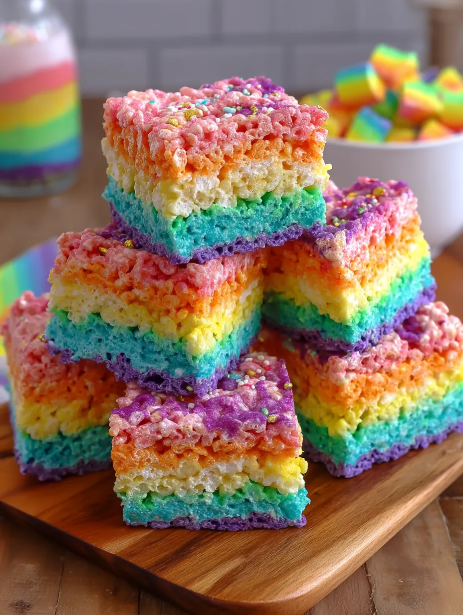 Rainbow Rice Krispie Treats