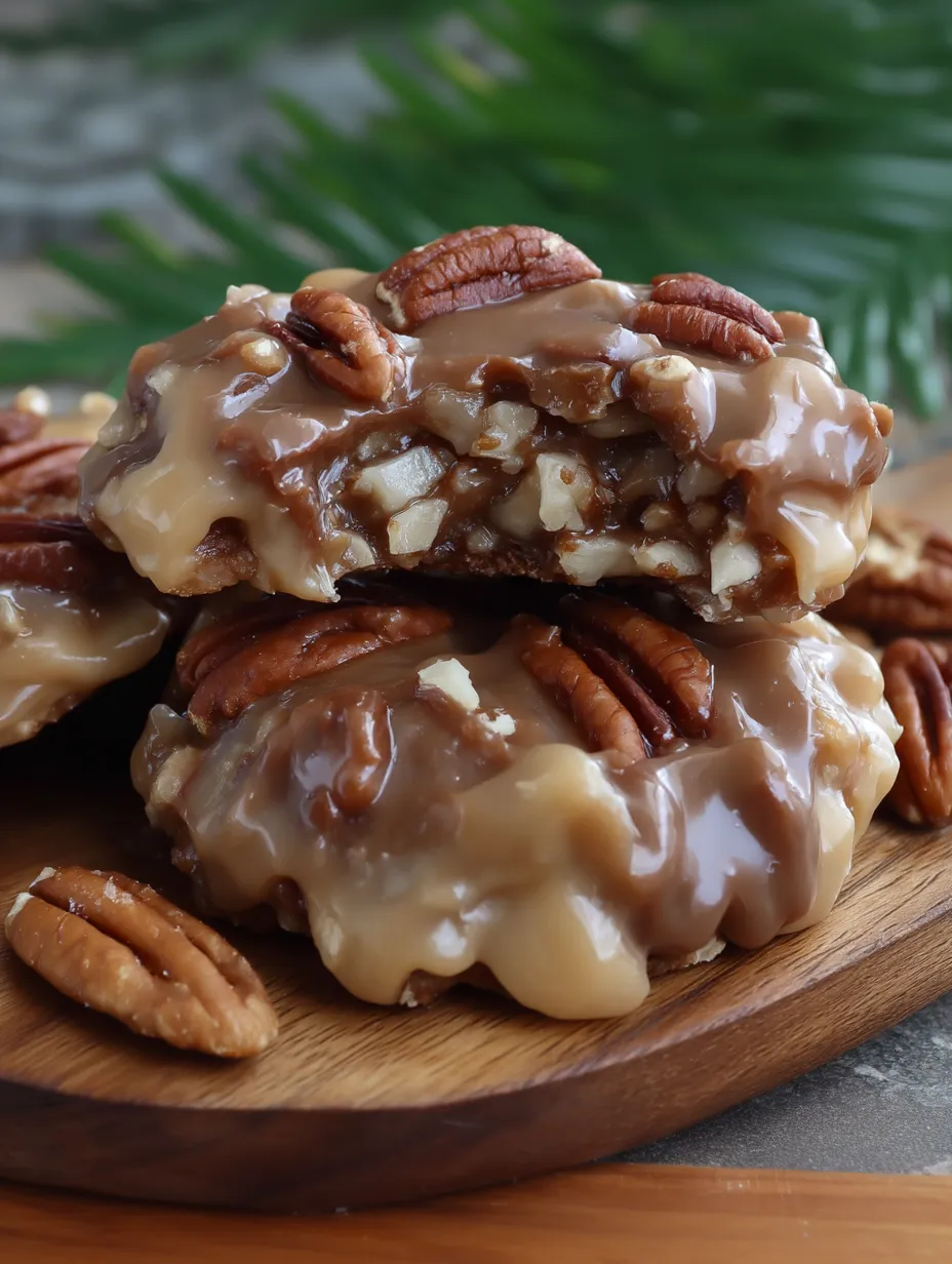 No-Bake Coconut Pecan Praline Cookies