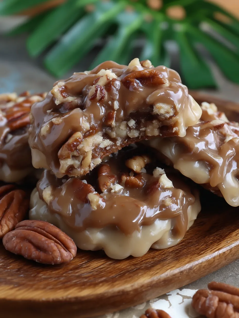 No-Bake Coconut Pecan Praline Cookies