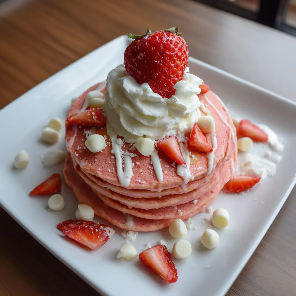 Strawberries and Cream Protein Pancakes