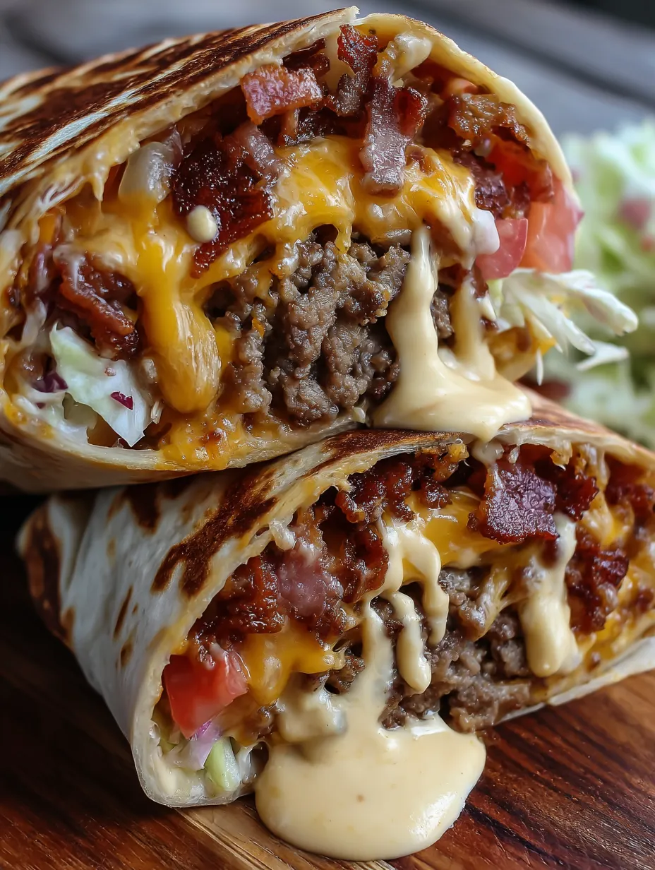 Huge Bacon Cheeseburger Burrito