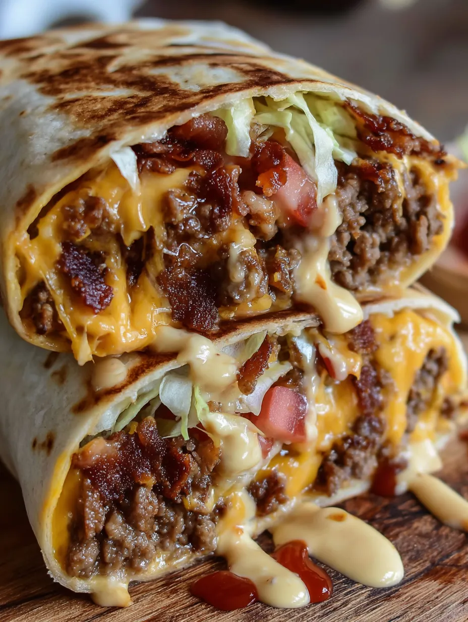 Huge Bacon Cheeseburger Burrito