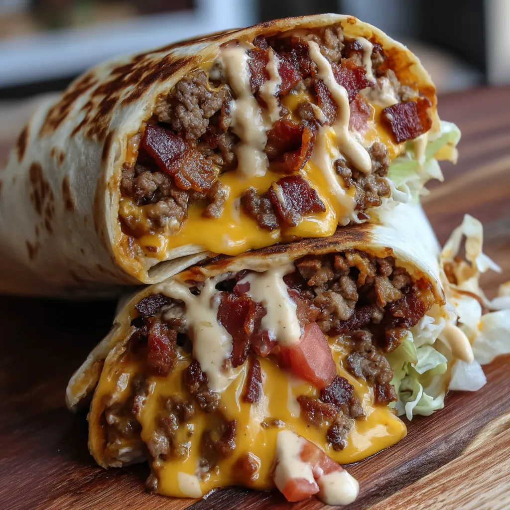 Huge Bacon Cheeseburger Burrito