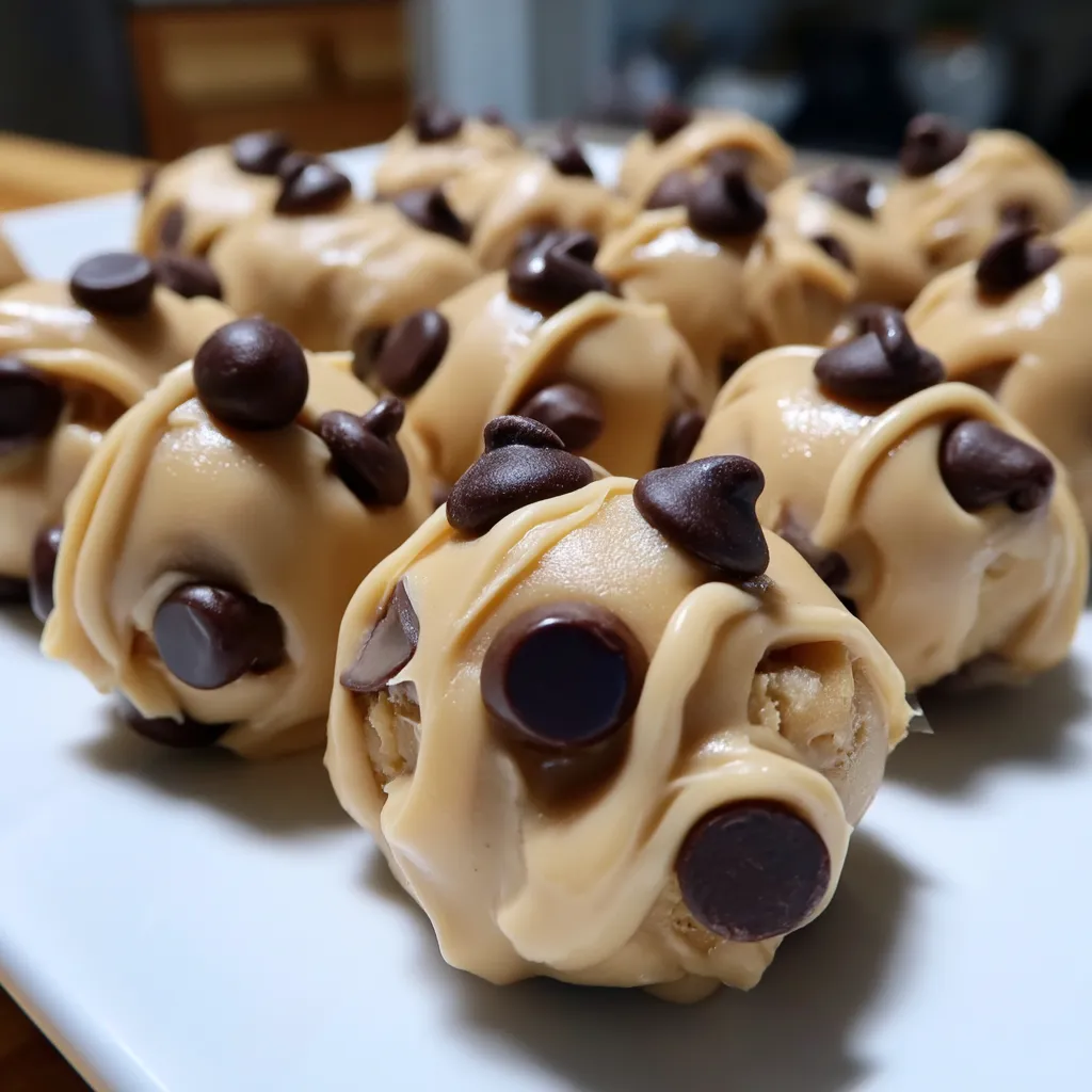 Frozen Greek Yogurt Peanut Butter Bites with Chocolate Chips