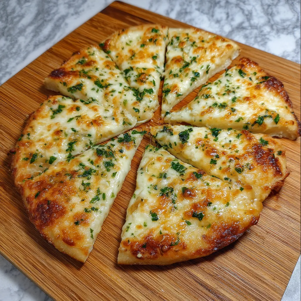 High Protein Cheesy Garlic Pizza