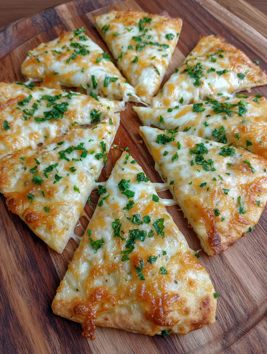 High Protein Cheesy Garlic Pizza