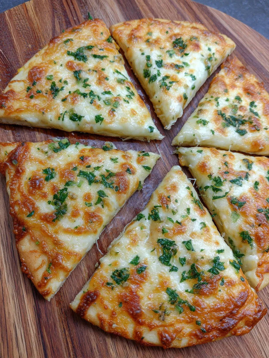 High Protein Cheesy Garlic Pizza