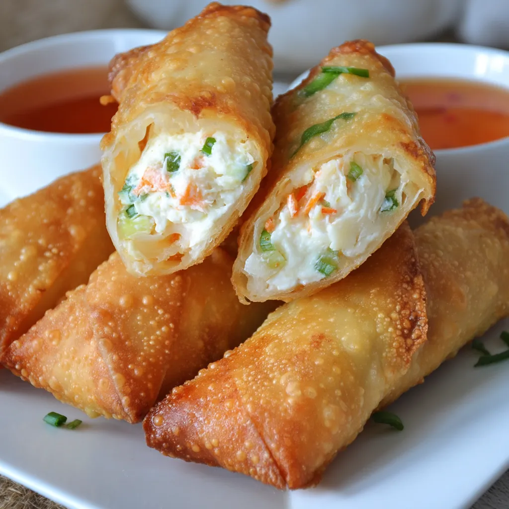 Crab Rangoon Egg Rolls