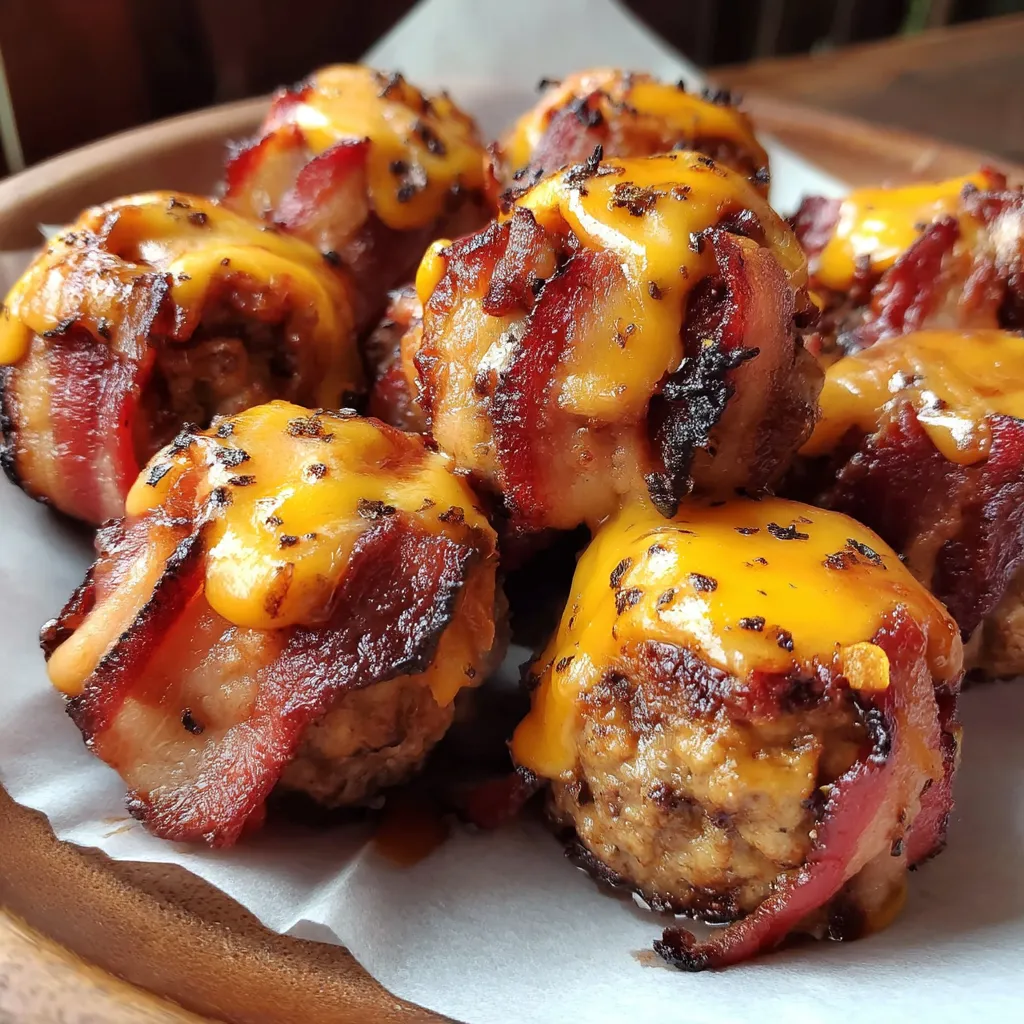 Cheddar-Stuffed BBQ Bacon Bombs