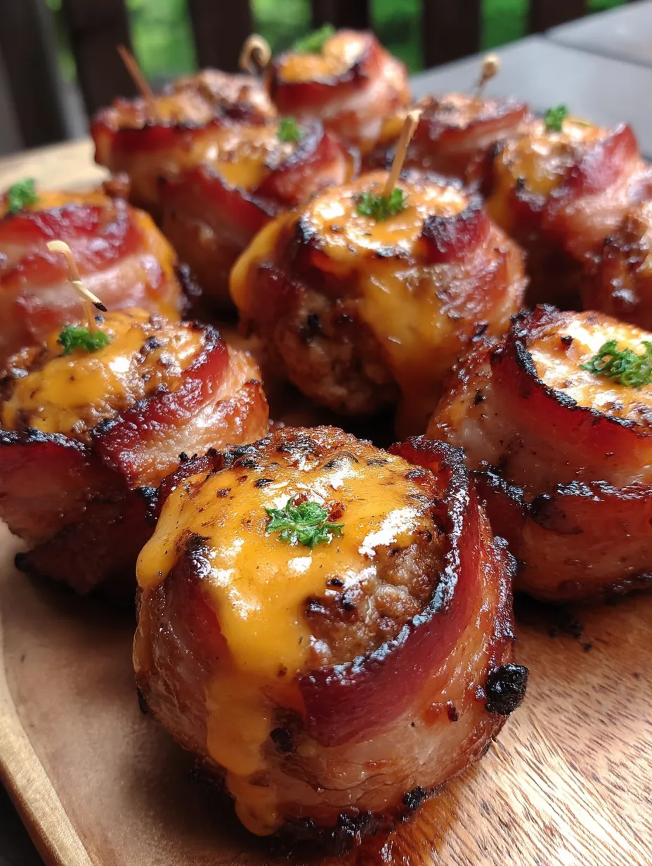 Cheddar-Stuffed BBQ Bacon Bombs