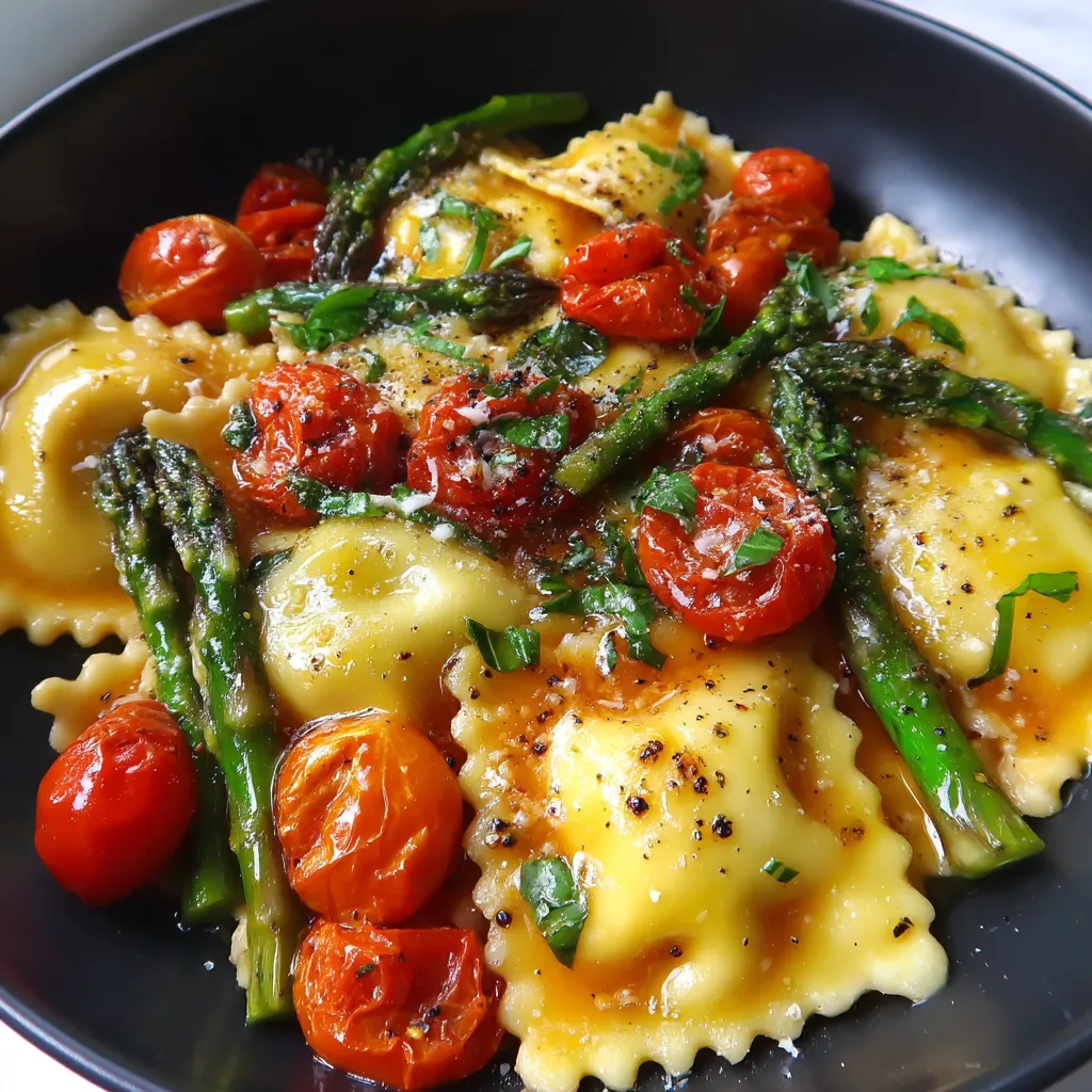 Ravioli with Tomatoes and Asparagus