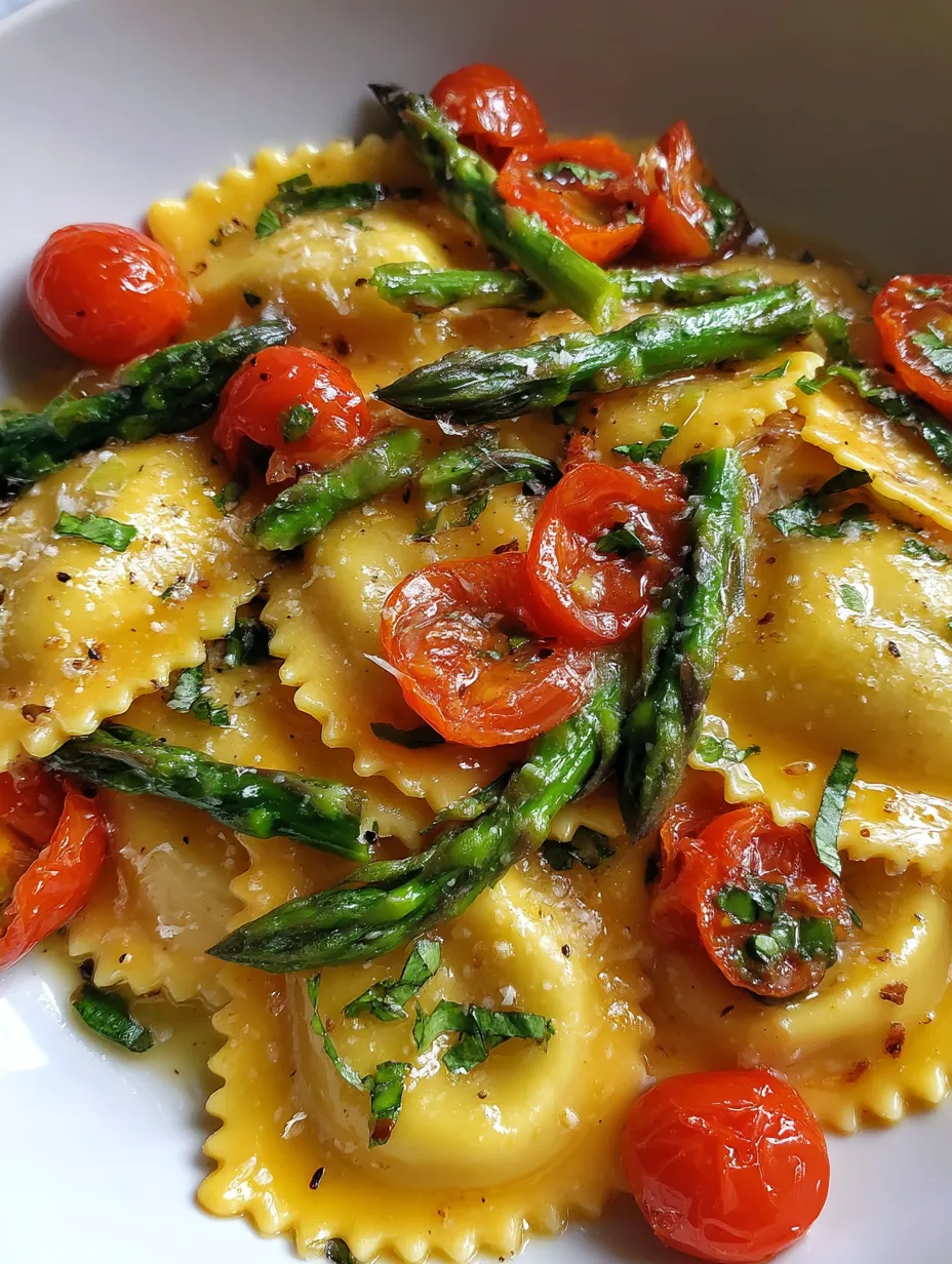 Ravioli with Tomatoes and Asparagus
