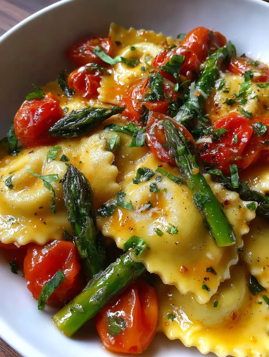 Ravioli with Tomatoes and Asparagus