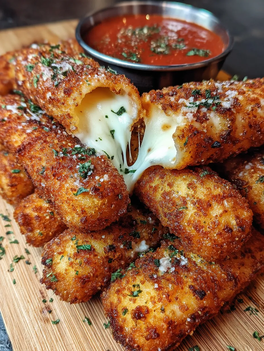 Crispy Mozzarella Sticks with Marinara Sauce & Creamy Dip