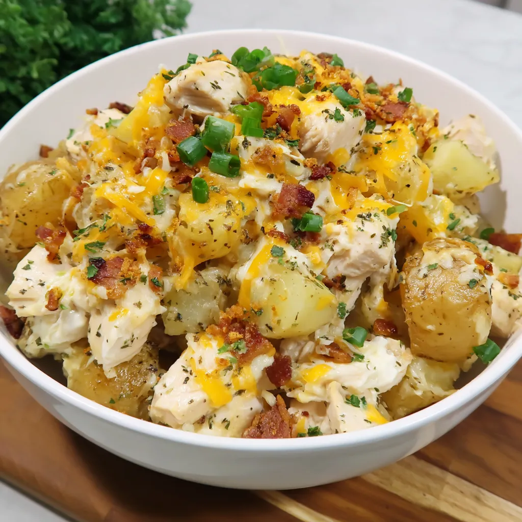 LOADED POTATO RANCH CHICKEN CASSEROLE