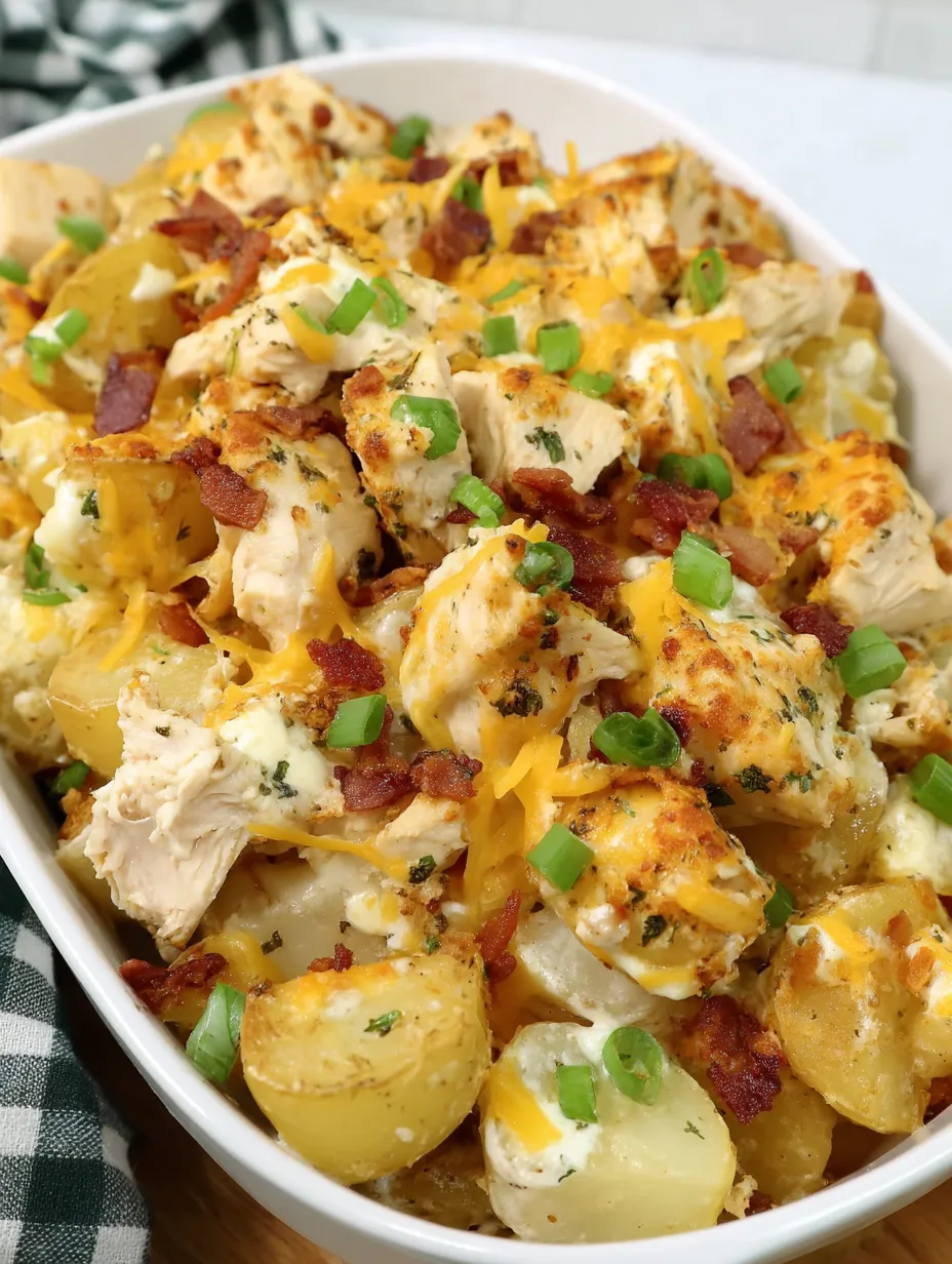 LOADED POTATO RANCH CHICKEN CASSEROLE