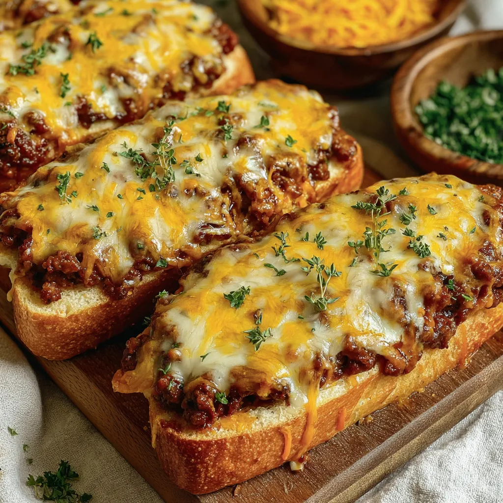 Sloppy Joe Garlic Bread