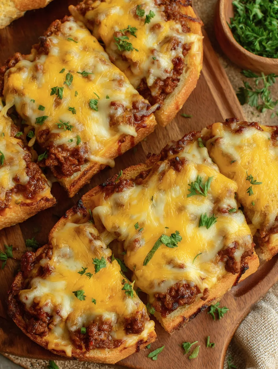Sloppy Joe Garlic Bread