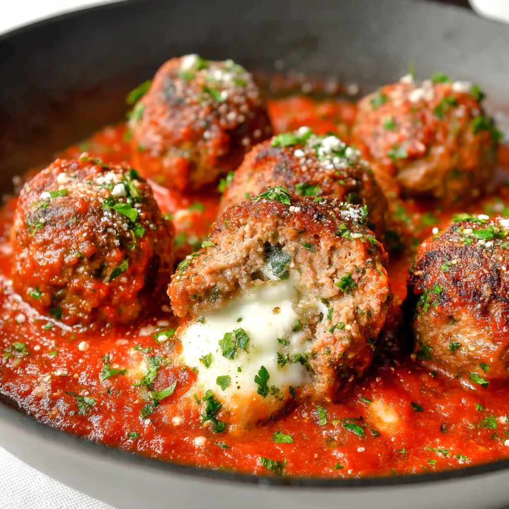 Mozzarella Stuffed Meatballs