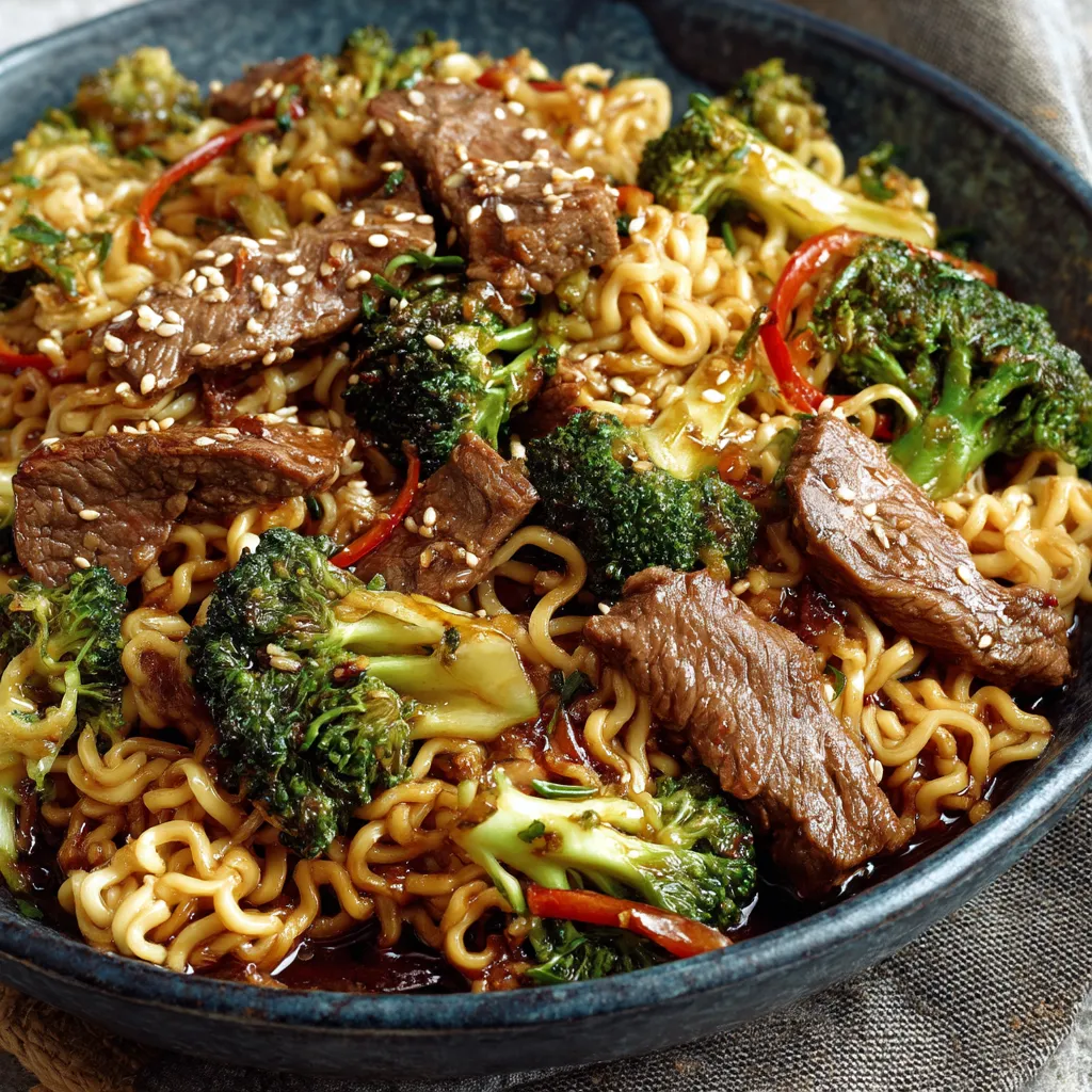 Beef and Broccoli Ramen Stir Fry